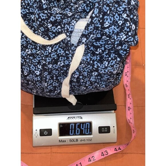 J.Crew Blue Floral Lightweight Stretch Pullover Hoodie Women's Size Large - Picture 5 of 8